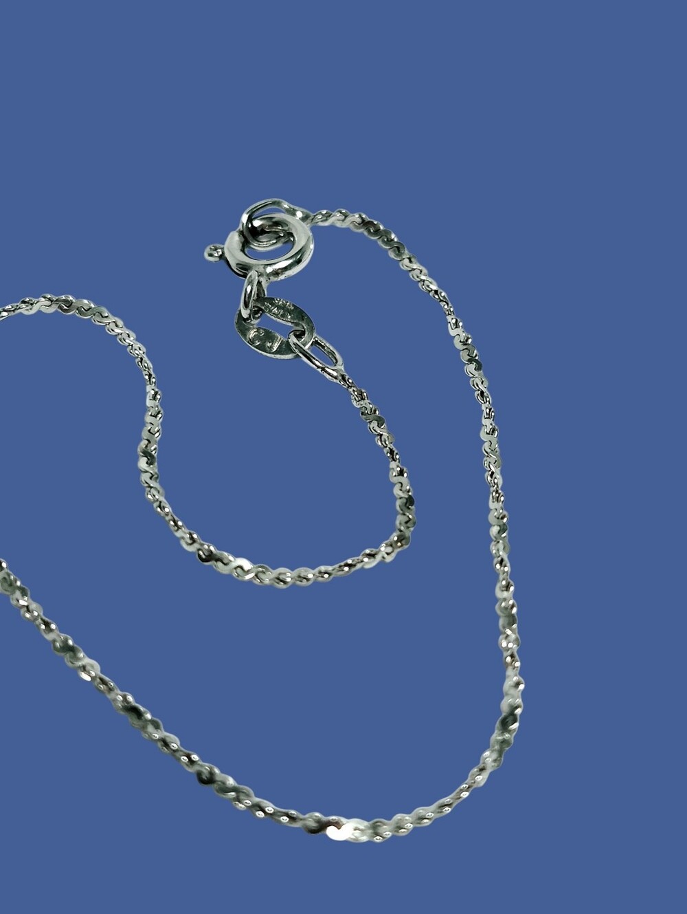 Sterling Silver Twisted Rope Chain Bracelet 7" Italy
